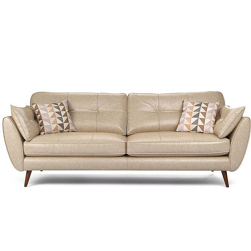 Standard Contemporary Square Arm Settee Loveseat with 2 Pillows