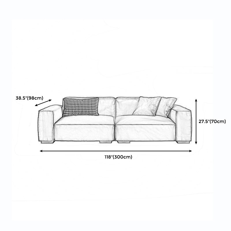 Nordic Down Fill Cushions Square Tufted Sofa for  Living Room