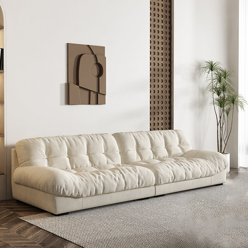 Transitional Modern Biscuit Back Standard Sofa 31.5"High Armless Sofa,Beige
