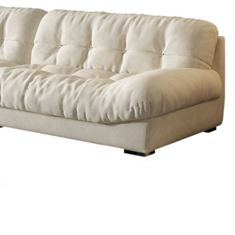 Transitional Modern Biscuit Back Standard Sofa 31.5"High Armless Sofa,Beige