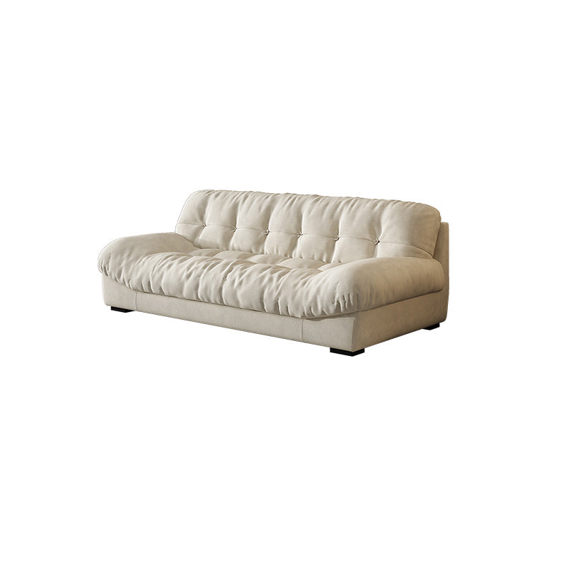 Transitional Modern Biscuit Back Standard Sofa 31.5"High Armless Sofa,Beige