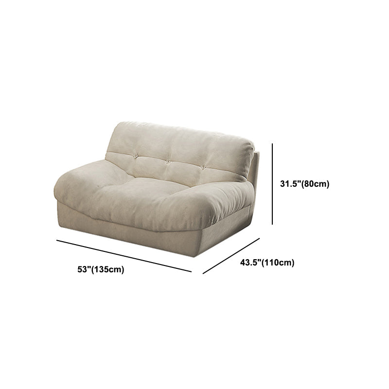 Transitional Modern Biscuit Back Standard Sofa 31.5"High Armless Sofa,Beige