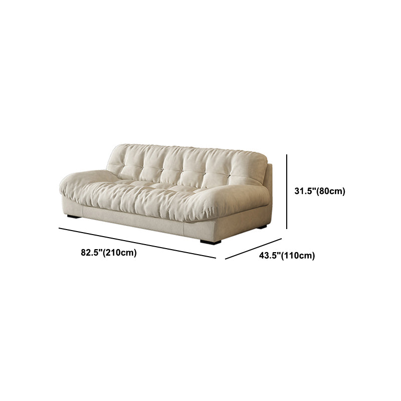 Transitional Modern Biscuit Back Standard Sofa 31.5"High Armless Sofa,Beige