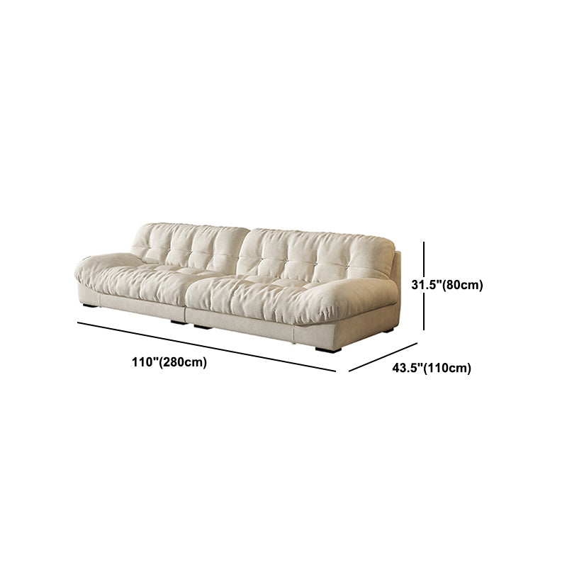 Transitional Modern Biscuit Back Standard Sofa 31.5"High Armless Sofa,Beige