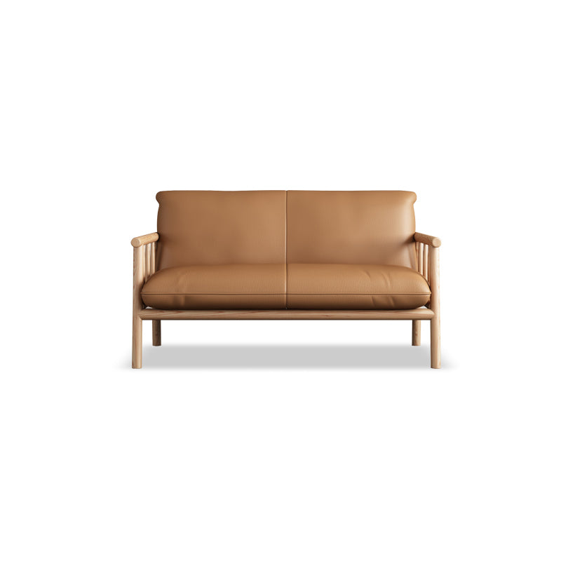 Modern Faux Leather Modern Sofa Square Arm 29 "W  Tight Back Sofa
