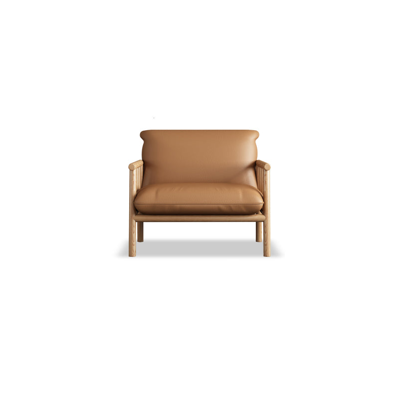 Modern Faux Leather Modern Sofa Square Arm 29 "W  Tight Back Sofa