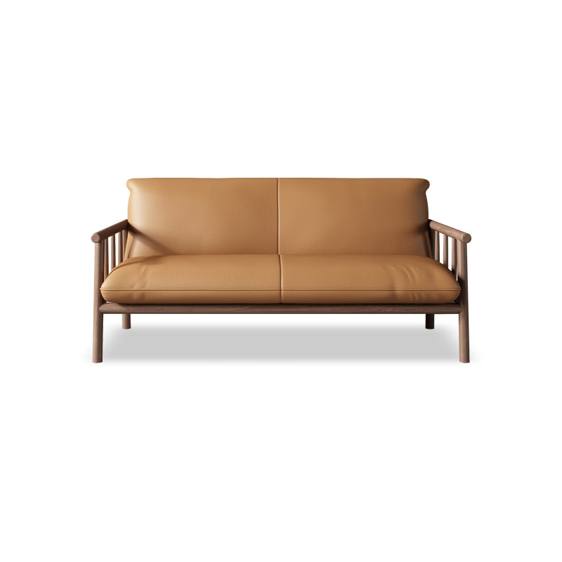 Modern Faux Leather Modern Sofa Square Arm 29 "W  Tight Back Sofa