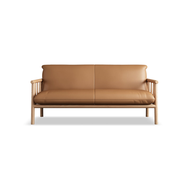 Modern Faux Leather Modern Sofa Square Arm 29 "W  Tight Back Sofa