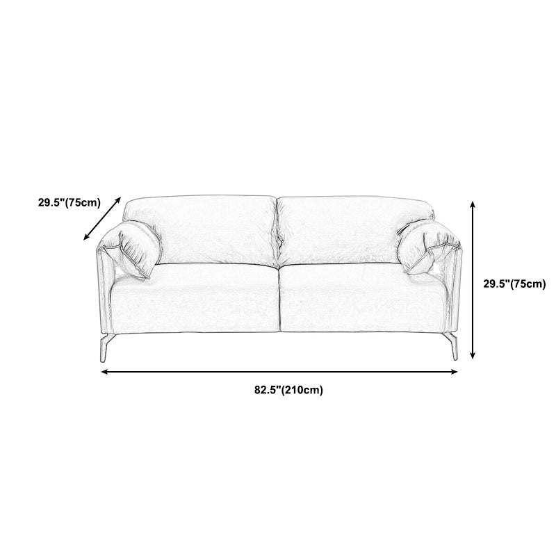 29.52" Faux Leather Pillow Top Arm Stain Resistant Sofa for Living Room