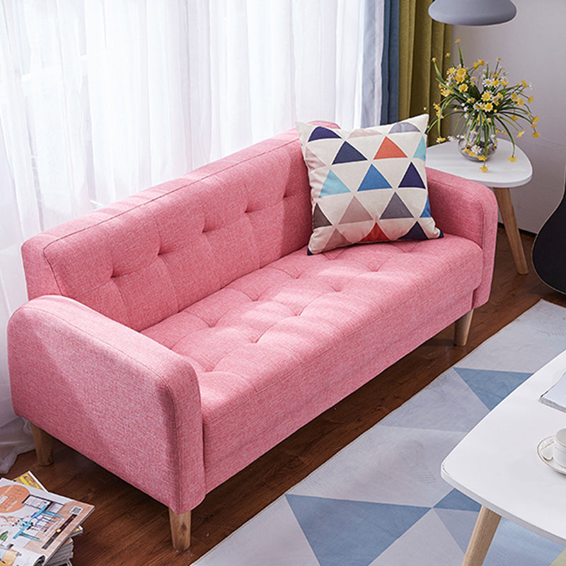 65"High Modern Cotton Blend Tufted Square Arm Sofa, Living Room
