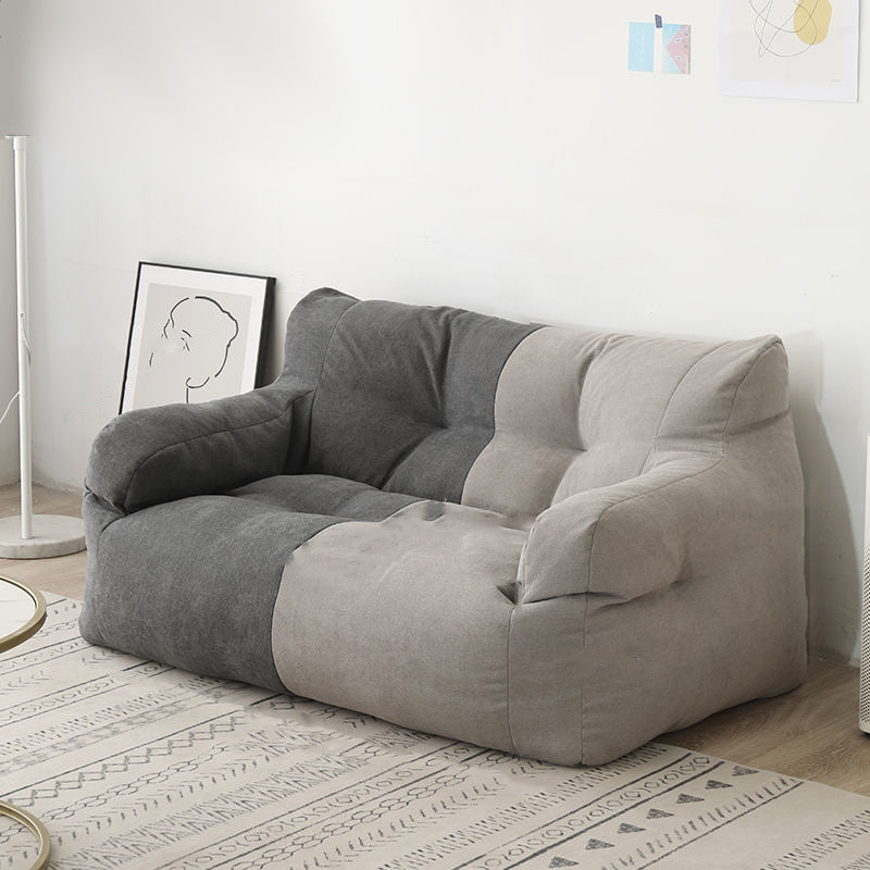 29.53H Solid Color Cotton Blend Recessed Arm Slipcovered Sofa for Apartment