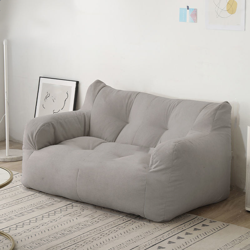 29.53H Solid Color Cotton Blend Recessed Arm Slipcovered Sofa for Apartment