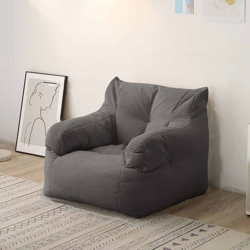 29.53H Solid Color Cotton Blend Recessed Arm Slipcovered Sofa for Apartment