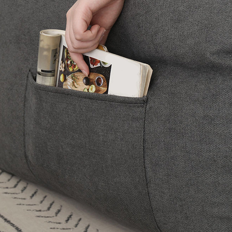 29.53H Solid Color Cotton Blend Recessed Arm Slipcovered Sofa for Apartment