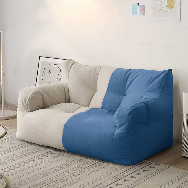 29.53H Solid Color Cotton Blend Recessed Arm Slipcovered Sofa for Apartment