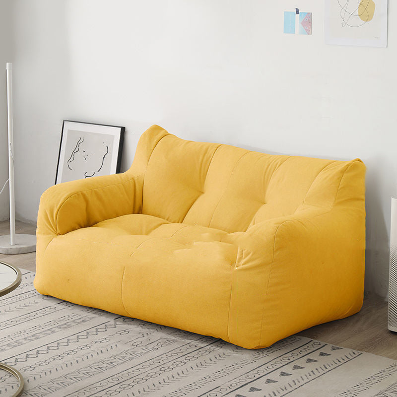 29.53H Solid Color Cotton Blend Recessed Arm Slipcovered Sofa for Apartment