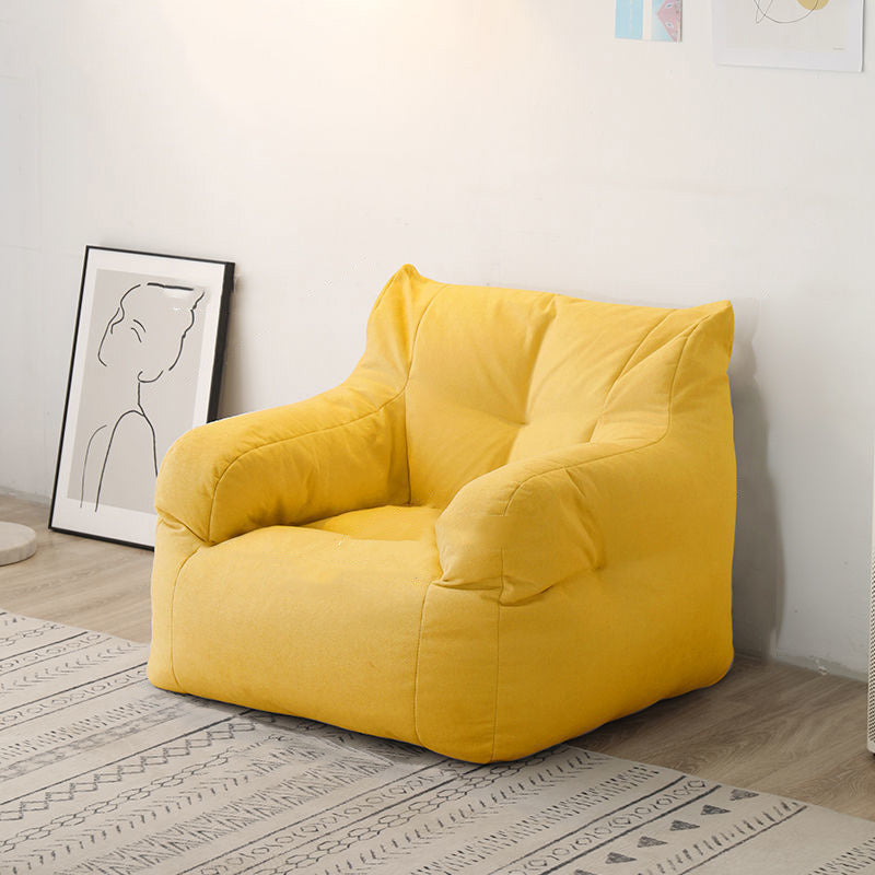 29.53H Solid Color Cotton Blend Recessed Arm Slipcovered Sofa for Apartment