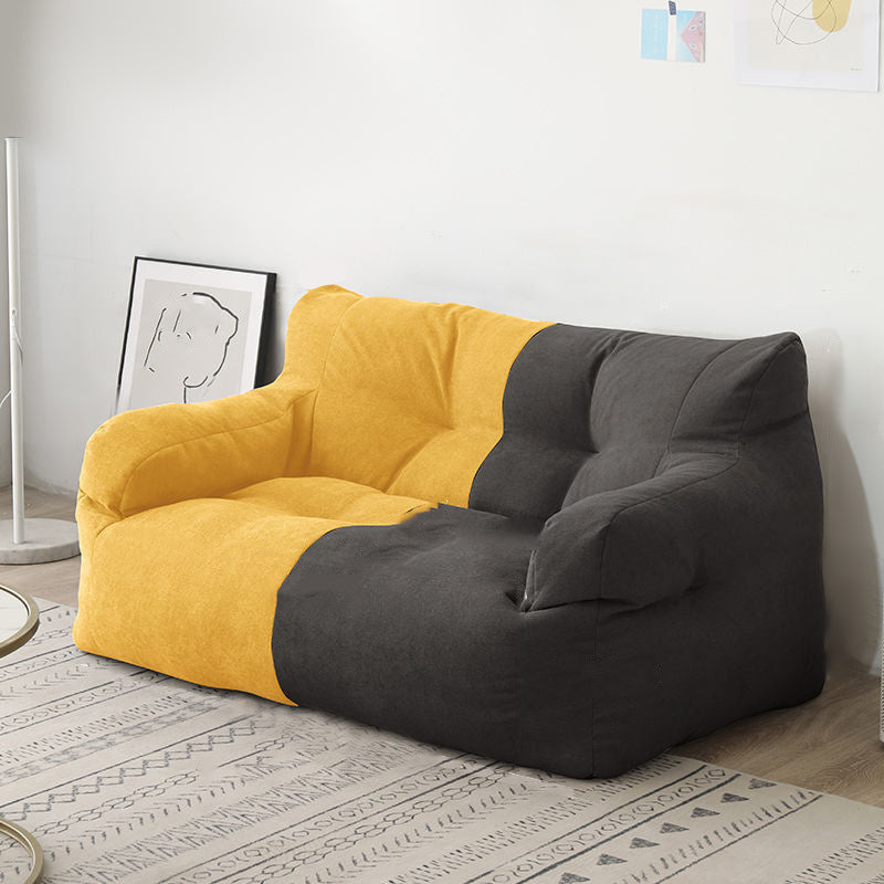 29.53H Solid Color Cotton Blend Recessed Arm Slipcovered Sofa for Apartment