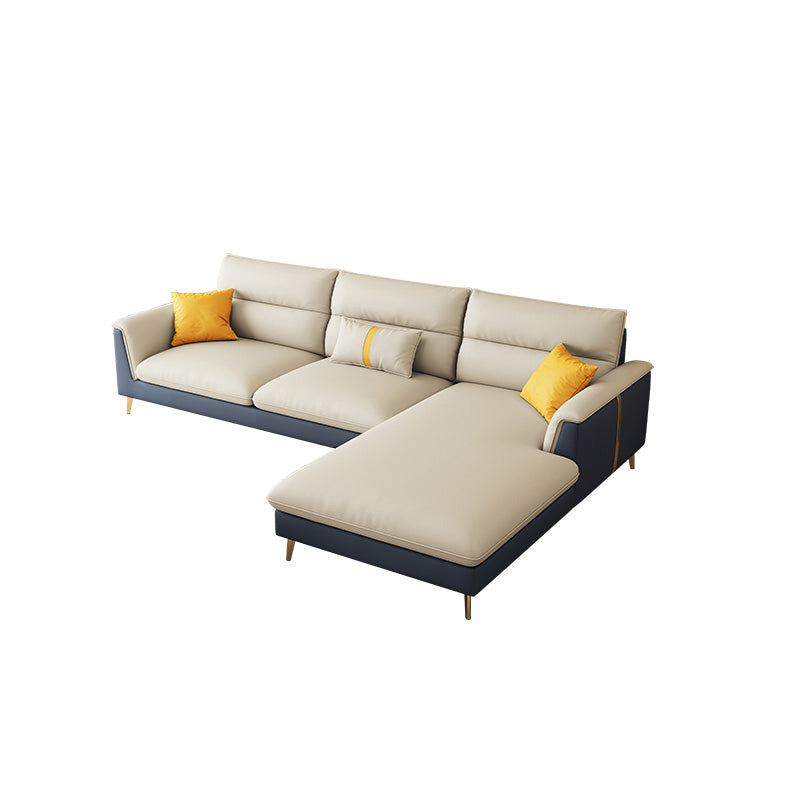 Folding Armrest Cushioning Backrest Sofa Bed White Imitation Leather Solid Wood Frame Sofa