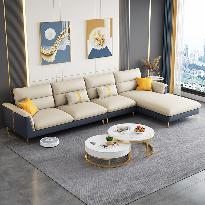 Folding Armrest Cushioning Backrest Sofa Bed White Imitation Leather Solid Wood Frame Sofa