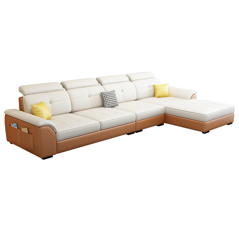Nordic Style Sofa Bed Latex/sponge Seat Filling Imitation Leather Sofa