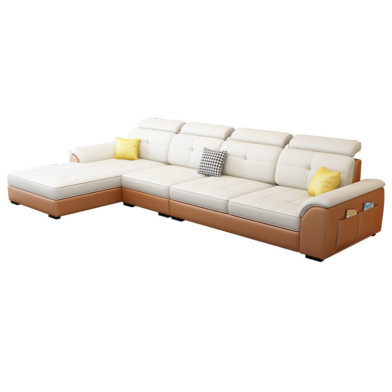 Nordic Style Sofa Bed Latex/sponge Seat Filling Imitation Leather Sofa