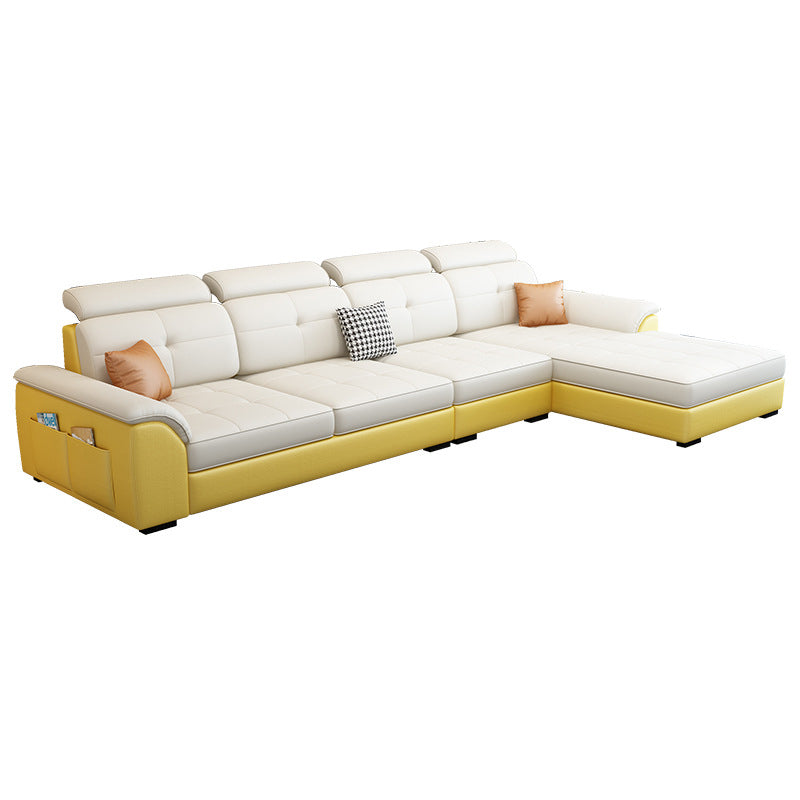 Nordic Style Sofa Bed Latex/sponge Seat Filling Imitation Leather Sofa