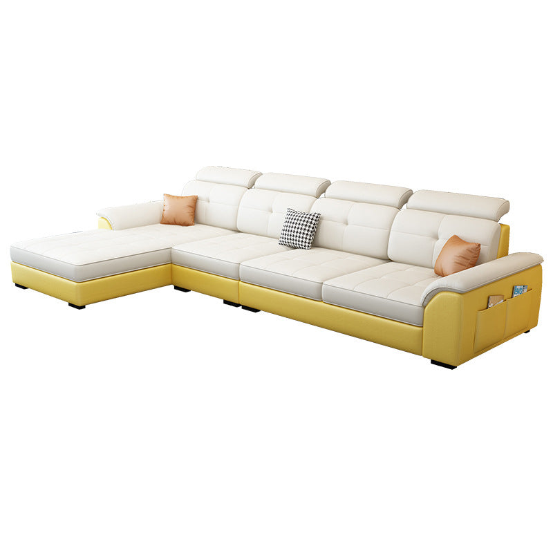 Nordic Style Sofa Bed Latex/sponge Seat Filling Imitation Leather Sofa