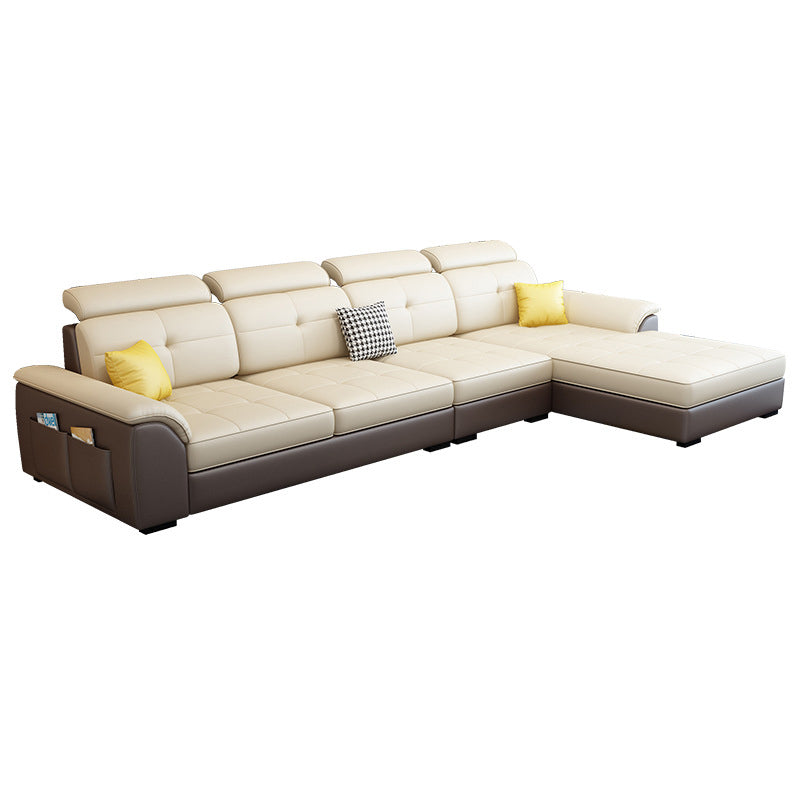 Nordic Style Sofa Bed Latex/sponge Seat Filling Imitation Leather Sofa