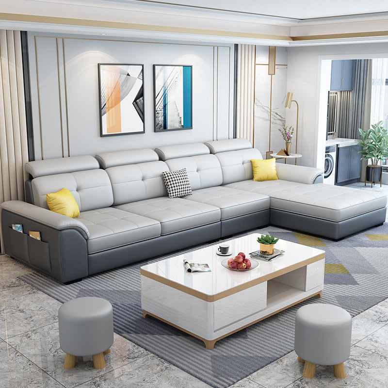 Nordic Style Sofa Bed Latex/sponge Seat Filling Imitation Leather Sofa