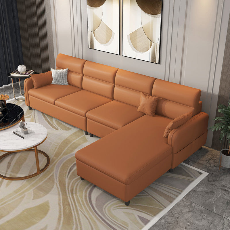 102.4"L √ó 62.99"W √ó 29.53"H Faux Leather Sectional Stain-Resistant Sofa and Chaise