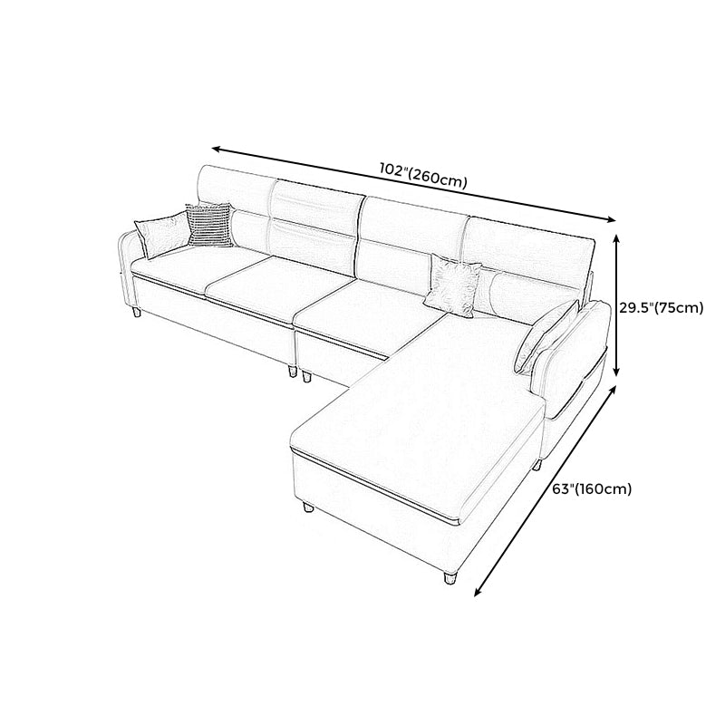 102.4"L √ó 62.99"W √ó 29.53"H Faux Leather Sectional Stain-Resistant Sofa and Chaise