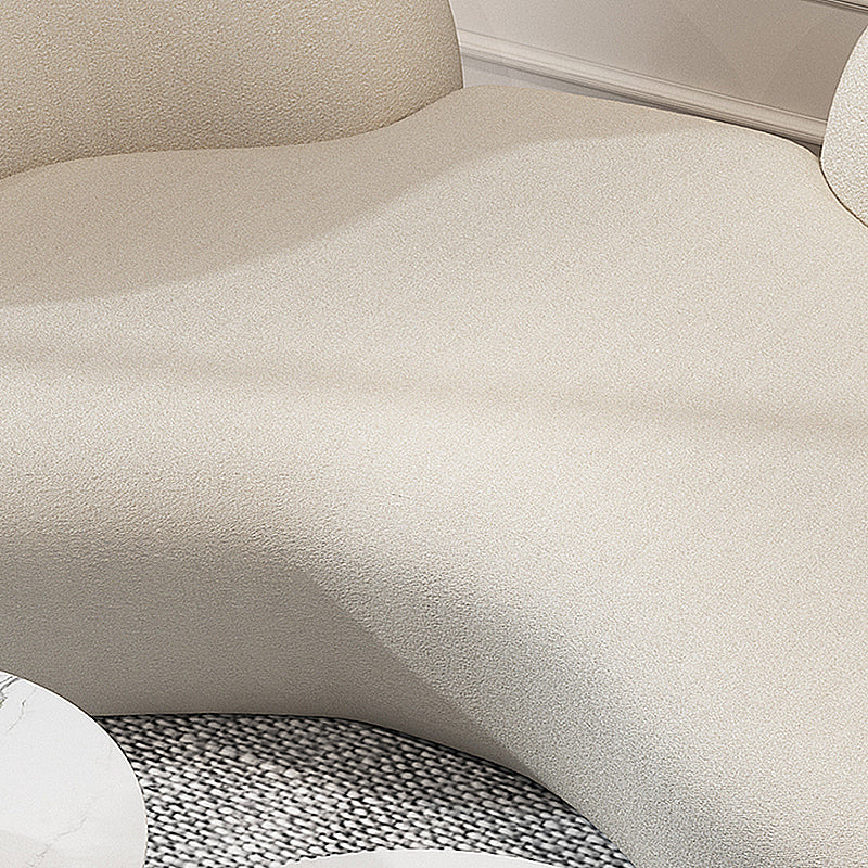 Modern Camel Back Sofa 27.56"High Round Arm Sofa for Apartment, White
