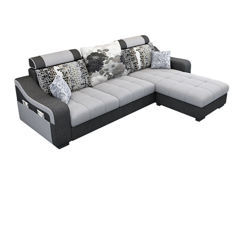 Sloped Arms Sectionals 106.3"D x 57"W High Back Sofa with Storage