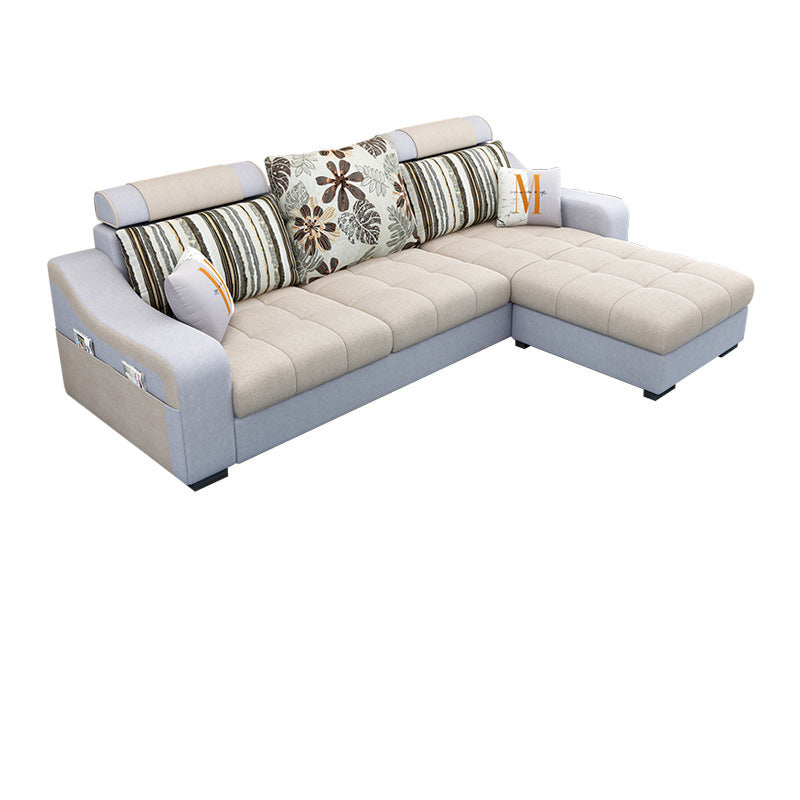 Sloped Arms Sectionals 106.3"D x 57"W High Back Sofa with Storage