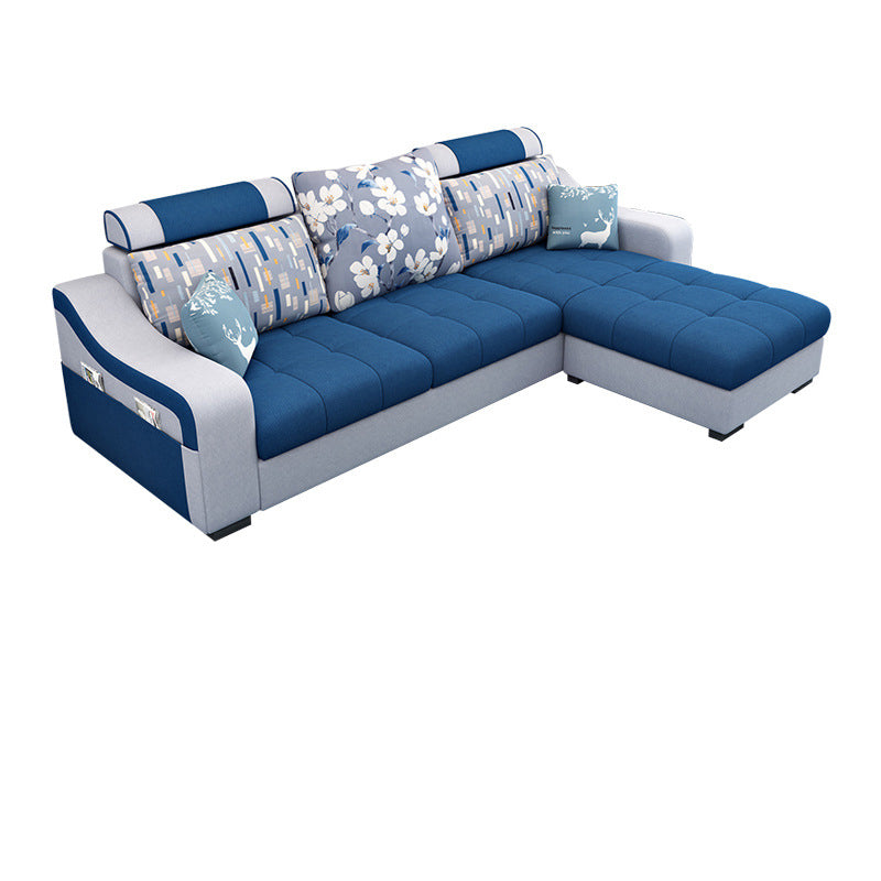 Sloped Arms Sectionals 106.3"D x 57"W High Back Sofa with Storage