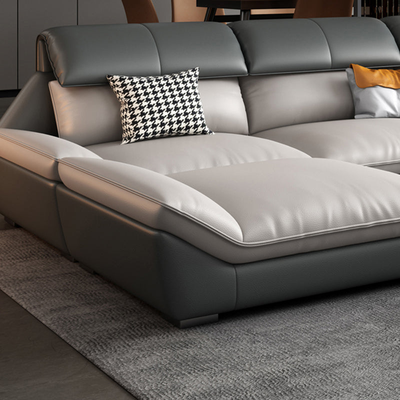 Contemporary Light-grey Sofa/Sentional with Pillow Top Arm 35.43"