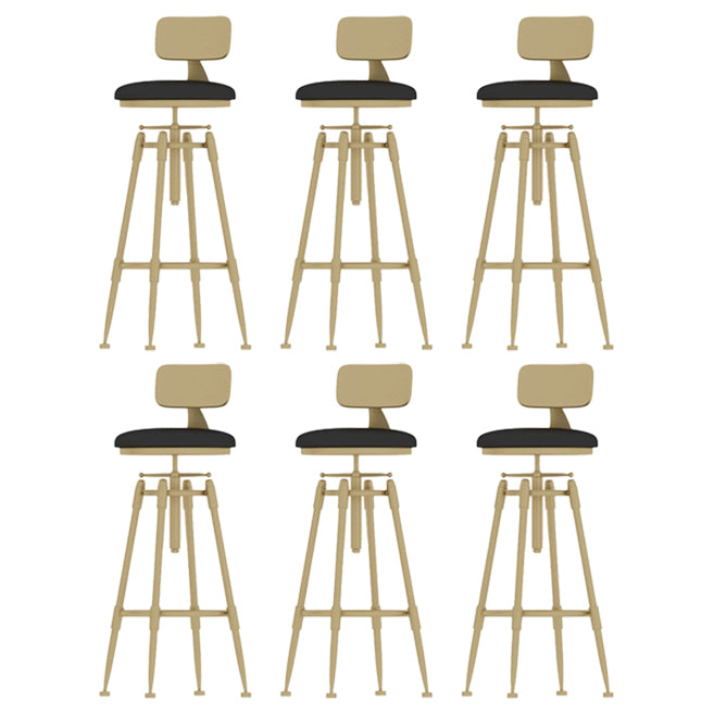 Living Room Glam Liftable Barstool Metal 4 Legs Bar Stool with Pedal