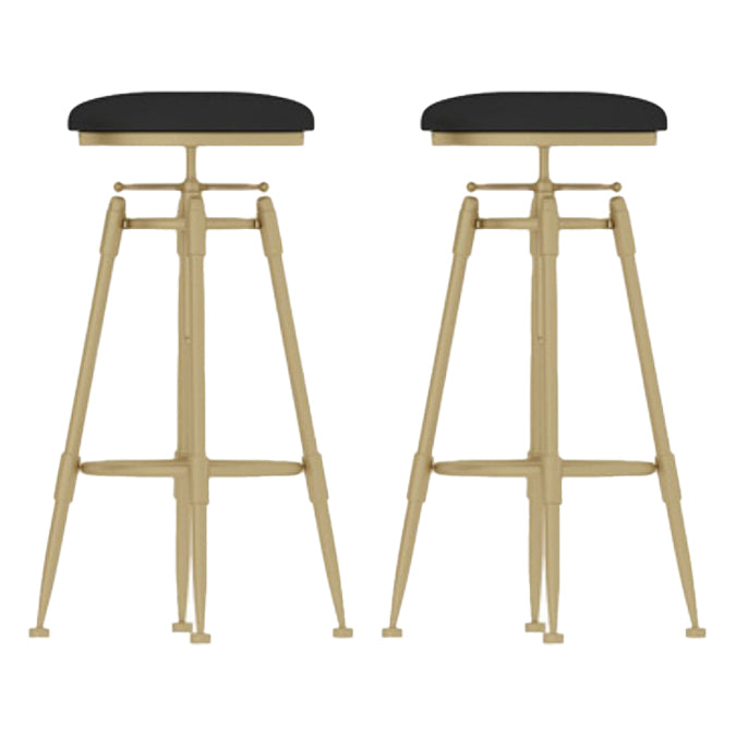 Living Room Glam Liftable Barstool Metal 4 Legs Bar Stool with Pedal