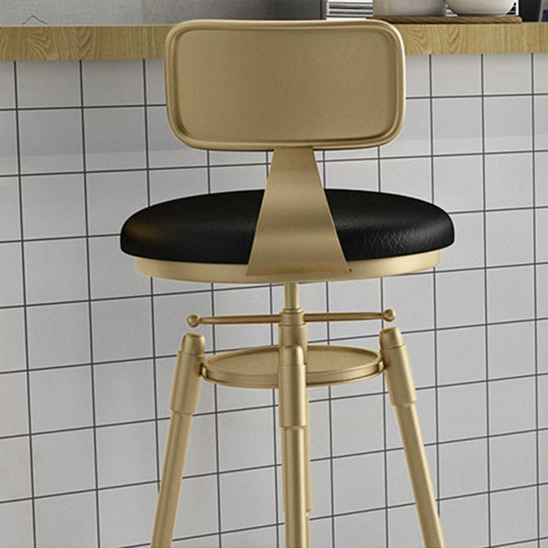 Living Room Glam Liftable Barstool Metal 4 Legs Bar Stool with Pedal