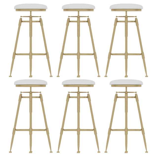 Living Room Glam Liftable Barstool Metal 4 Legs Bar Stool with Pedal