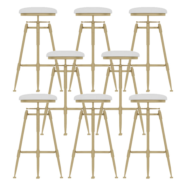 Living Room Glam Liftable Barstool Metal 4 Legs Bar Stool with Pedal