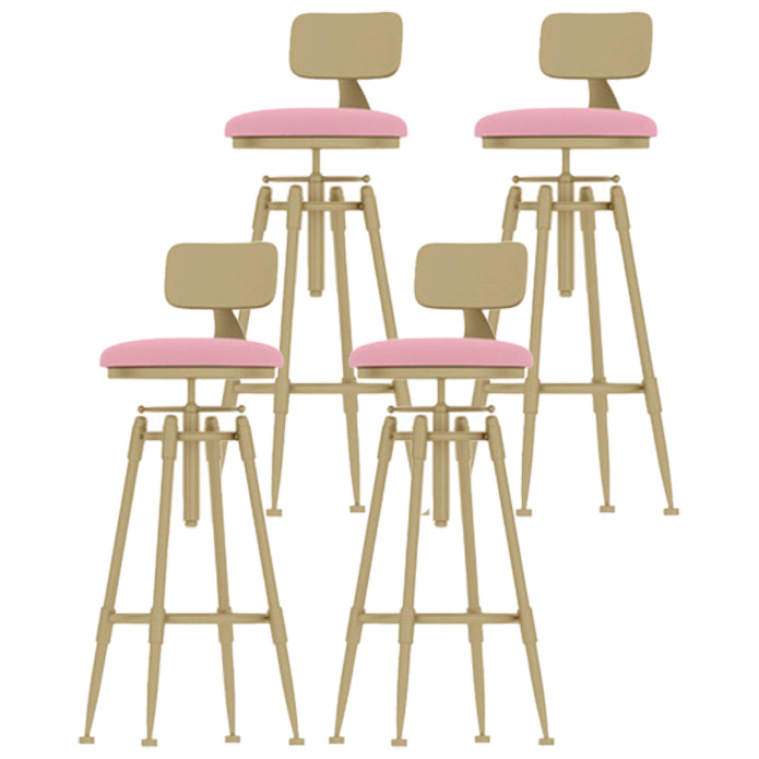 Living Room Glam Liftable Barstool Metal 4 Legs Bar Stool with Pedal