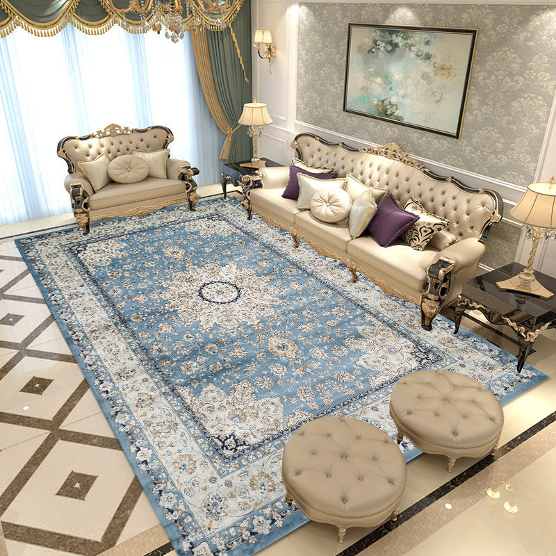 Multicolored Area Rug Traditional Polyester Rug Anti-Slip Backing Carpet for Living Room