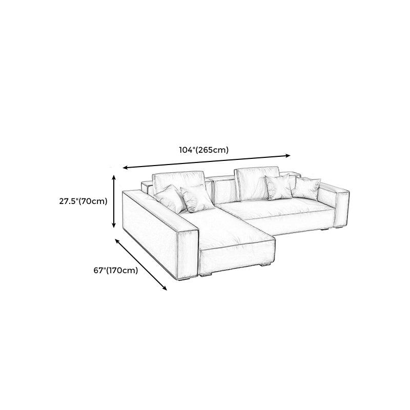 Tan Genuine Leather Tight Back Square Arm Sofa/Sectional for Living Room