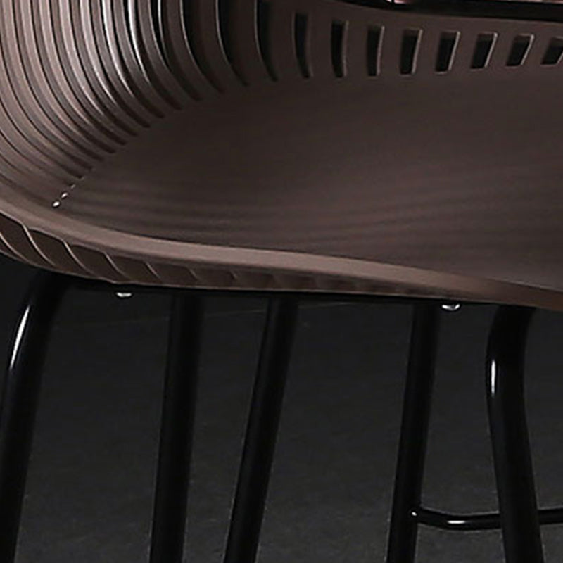 41" Height Backrest Armless Counter Stool Modern Iron Bar Stool with Plastic Cushion