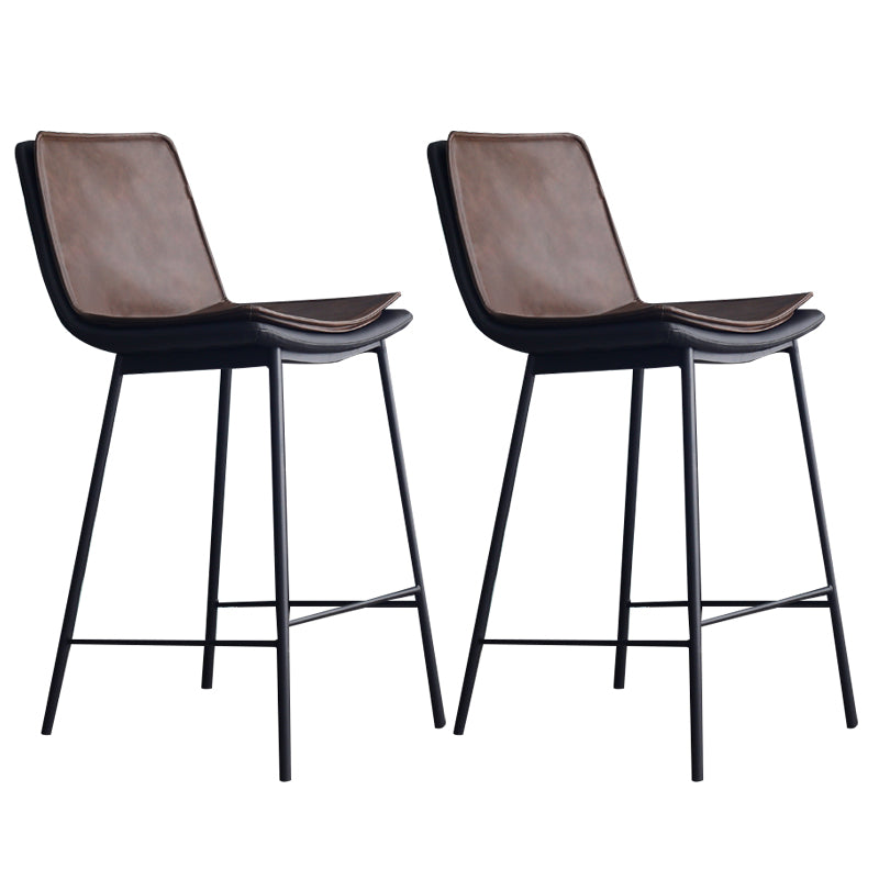 Contemporary Style Bar Stool PU Leather Counter Bar Stool with Metal Legs