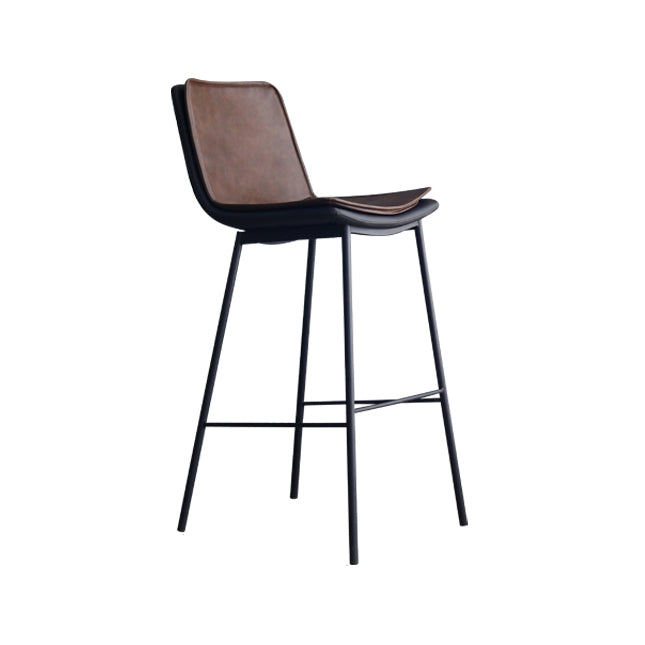 Contemporary Style Bar Stool PU Leather Counter Bar Stool with Metal Legs