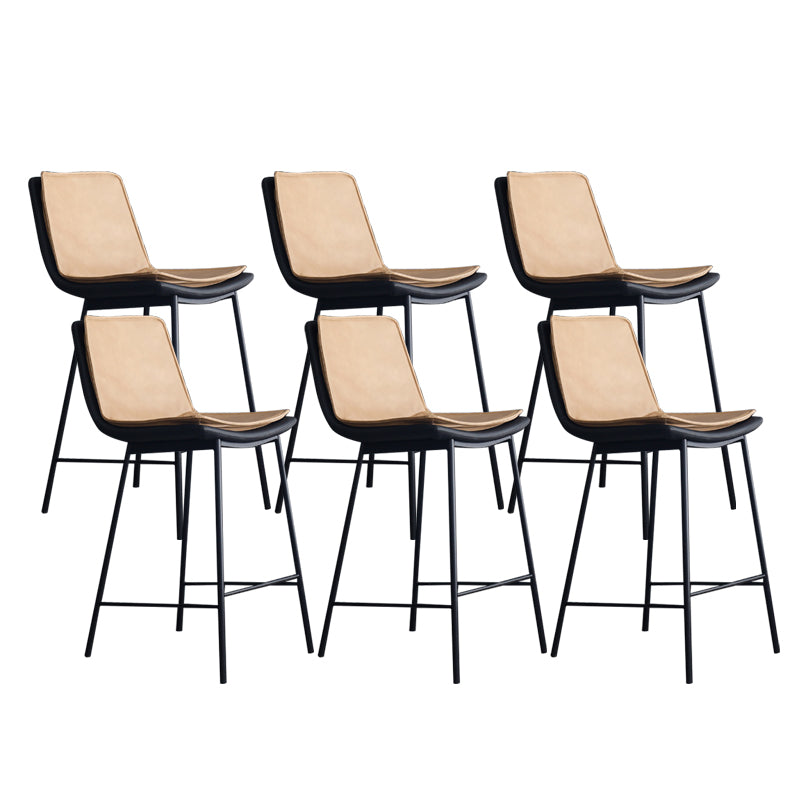 Contemporary Style Bar Stool PU Leather Counter Bar Stool with Metal Legs