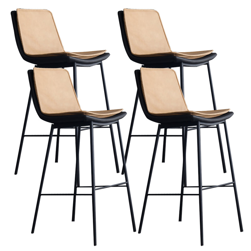 Contemporary Style Bar Stool PU Leather Counter Bar Stool with Metal Legs